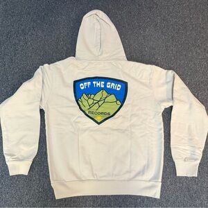 NEW John Summit Off the Grid Records Men’s Heavyweight Cream Hoodie *Size XL